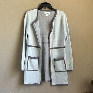 Elle blue and gray with sparkly super soft open front‎ cardigan size medium